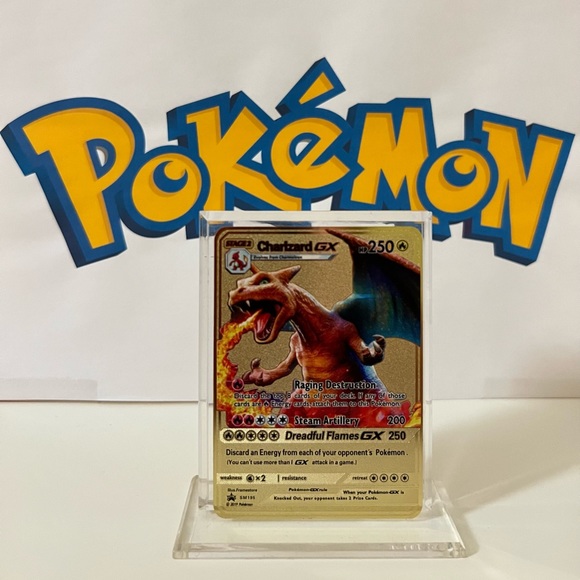 Pokemon | Toys | Pokmon Charizard Gx Sm Black Star Promo Sm95 Metal Gold  Card Rare | Poshmark